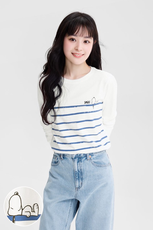 史努比系列長袖印花T恤-02-女