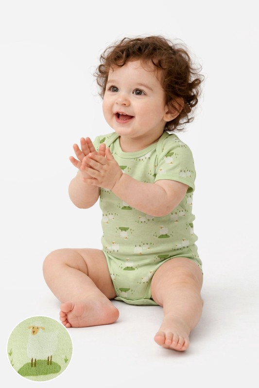 純棉羅紋動物印花包臀衣-Baby