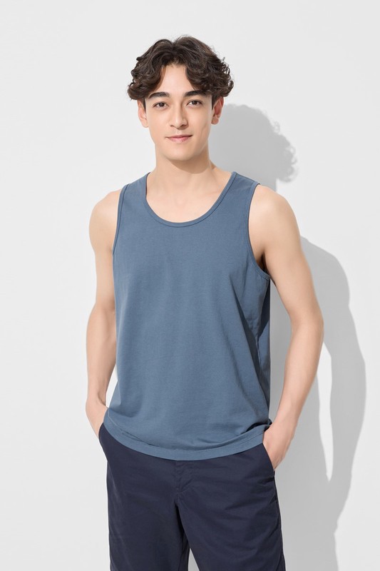 純棉圓領背心-男