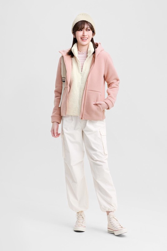 Fleece厚版連帽外套-女