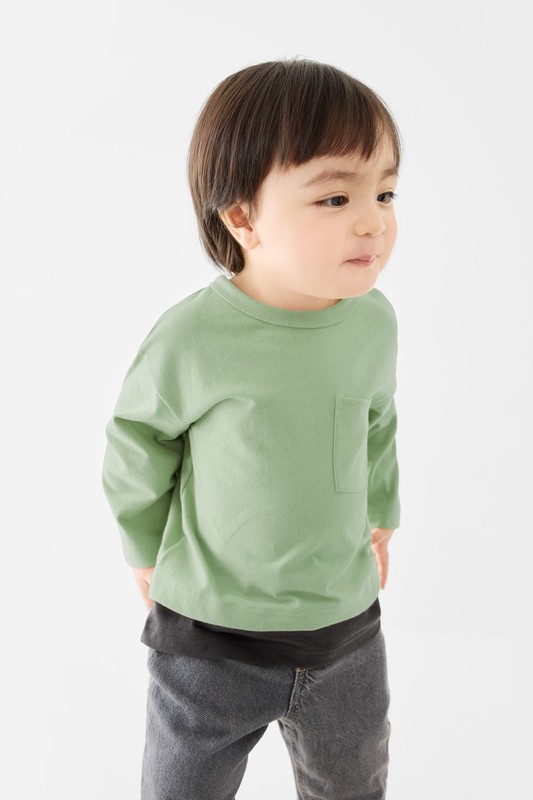 純棉口袋拼接上衣-Baby