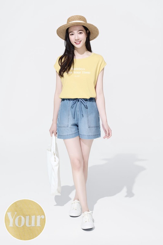 純棉寬版文字無袖上衣-女