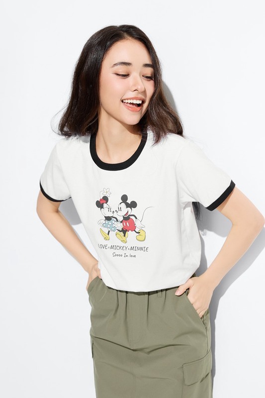 迪士尼系列羅紋配色印花T恤-13-女