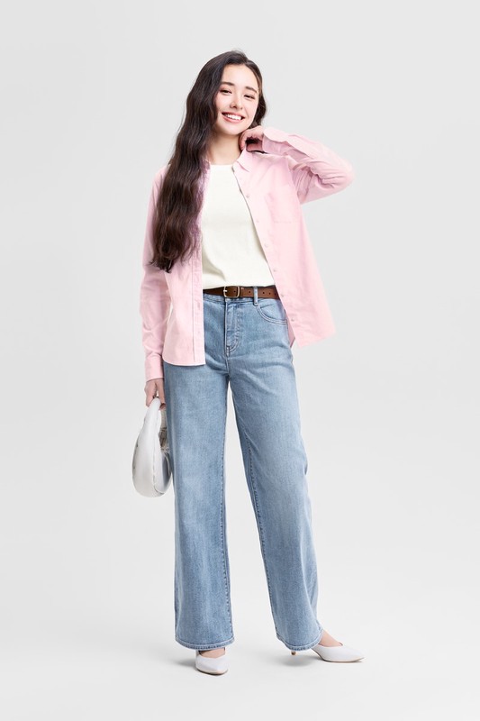 輕柔羅紋圓領T恤-女