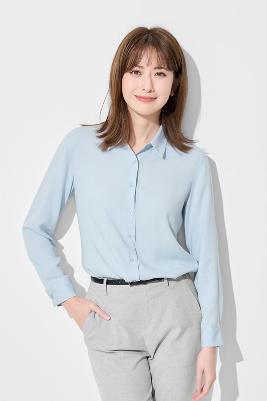 嫘縈長袖襯衫-女