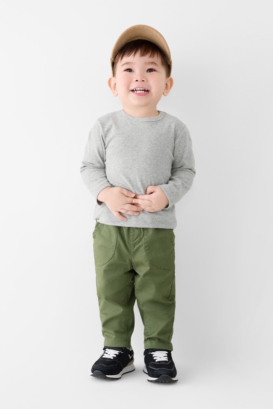 磨毛羅紋圓領長袖T恤-Baby
