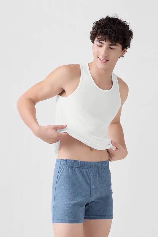 純棉針織四角褲-男