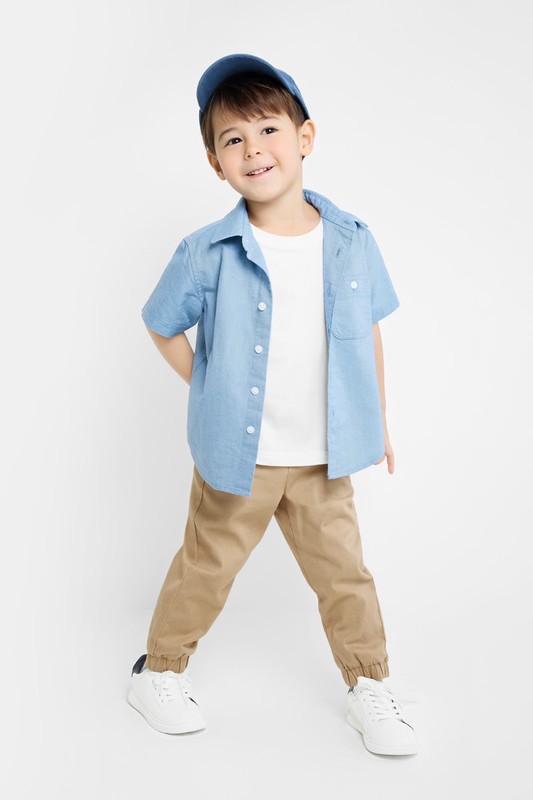 牛津短袖襯衫-童