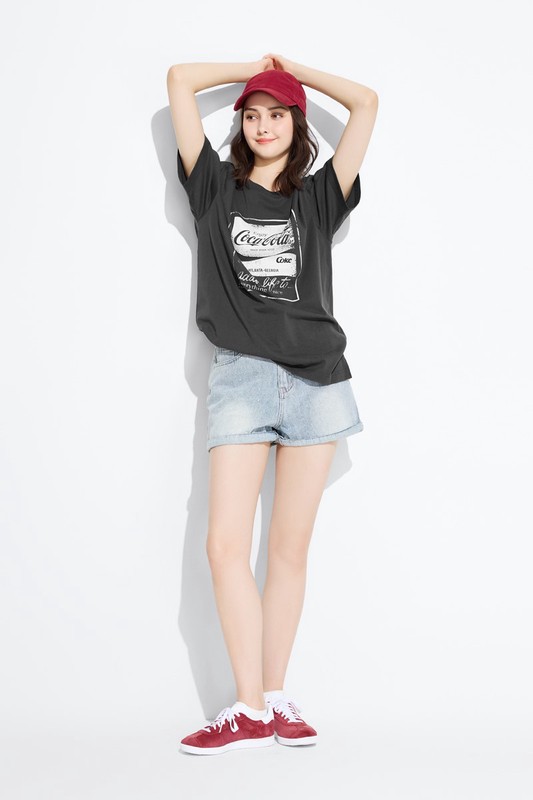 可口可樂寬長版印花T恤-14-女