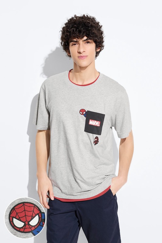 漫威系列口袋印花T恤-02-男