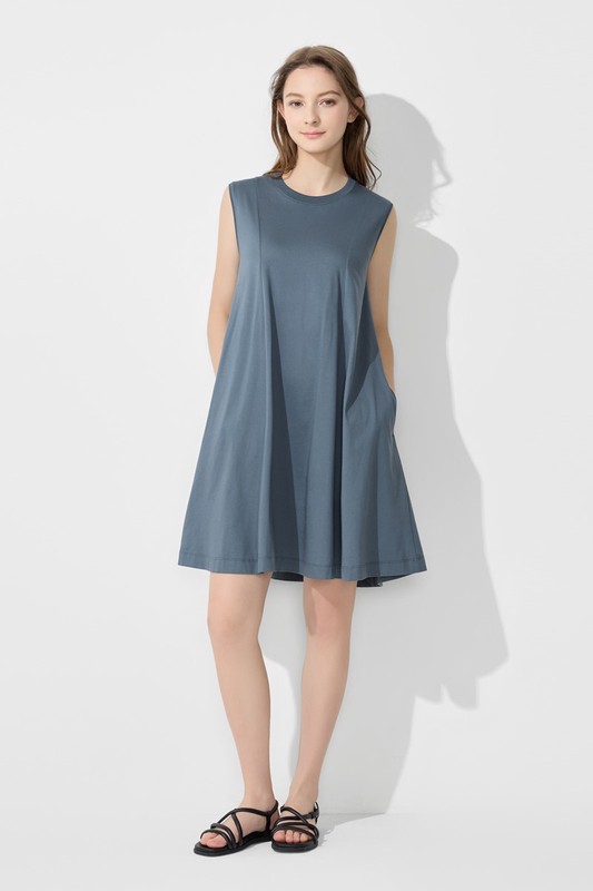 絲光棉無袖洋裝-女