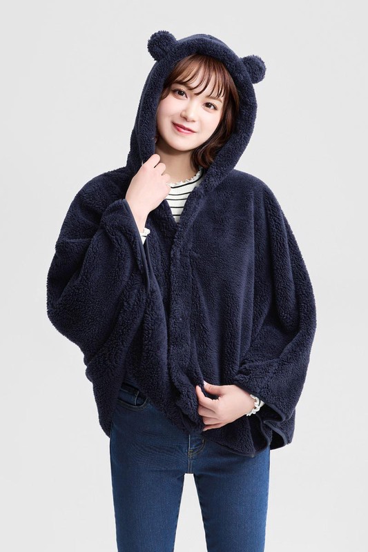 長刷毛造型斗篷-女