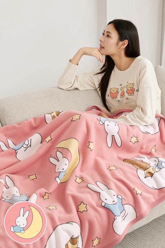 Miffy and Friends長刷毛單人蓋毯-中性款
