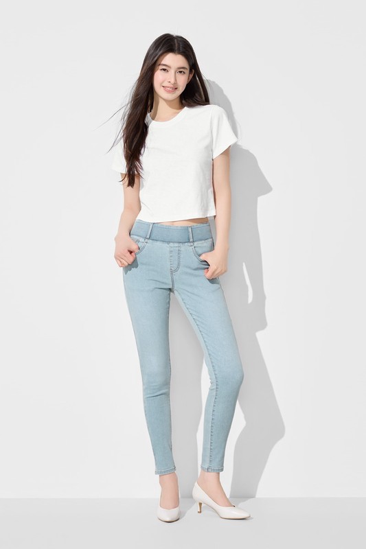 竹節棉圓領短版T恤-女