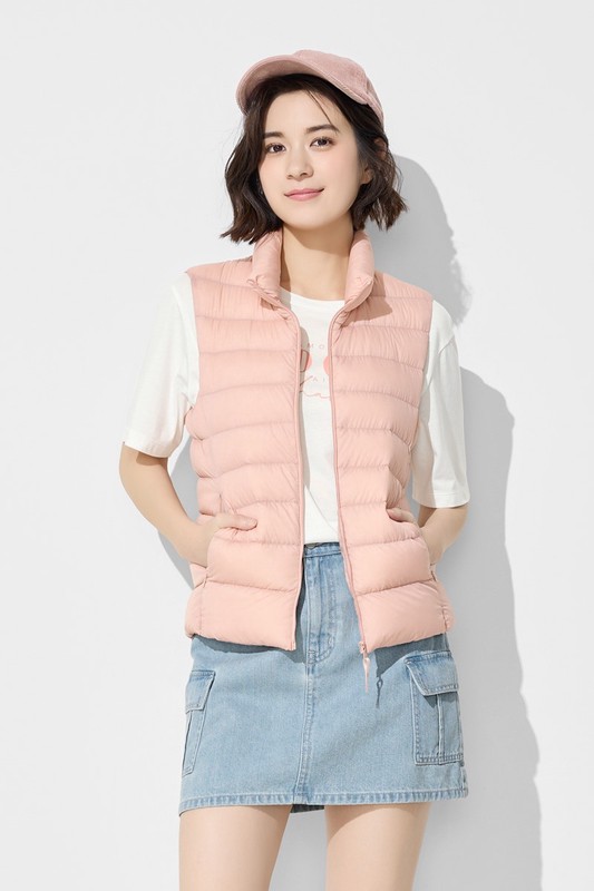 極輕羽絨立領背心-女