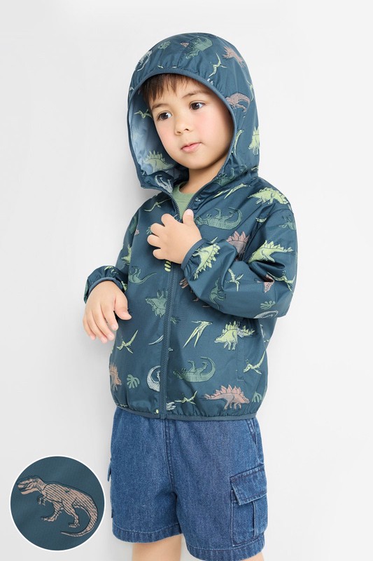 抗UV輕型恐龍印花風衣外套-童