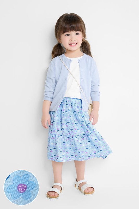 嫘縈印花蛋糕裙-童