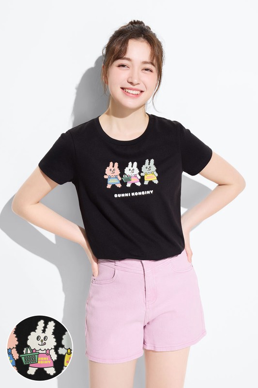 Bunni Konbiny印花T恤-02-女