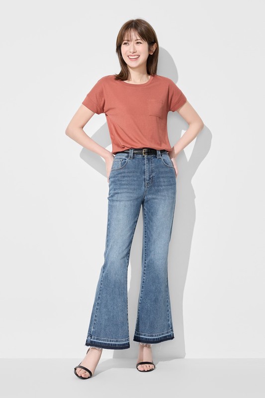 不收邊靴型牛仔褲-女