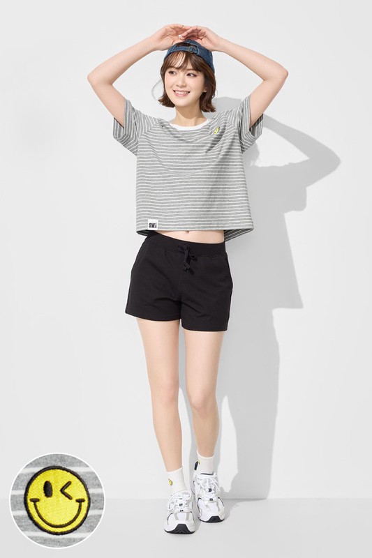 S.W.SMILEY®純棉寬版電繡T恤-女