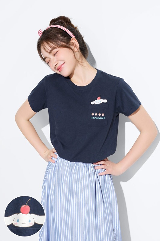 三麗鷗口袋印花T恤-06-女