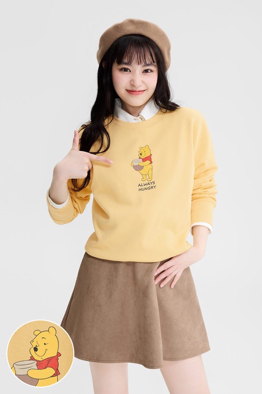 迪士尼系列刷毛印花圓領衫-08-女