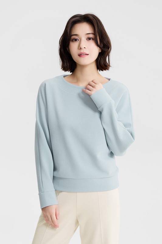 羅馬布連袖寬版上衣-女