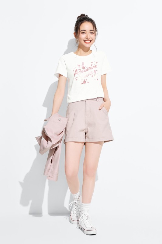 多色牛仔短褲-女