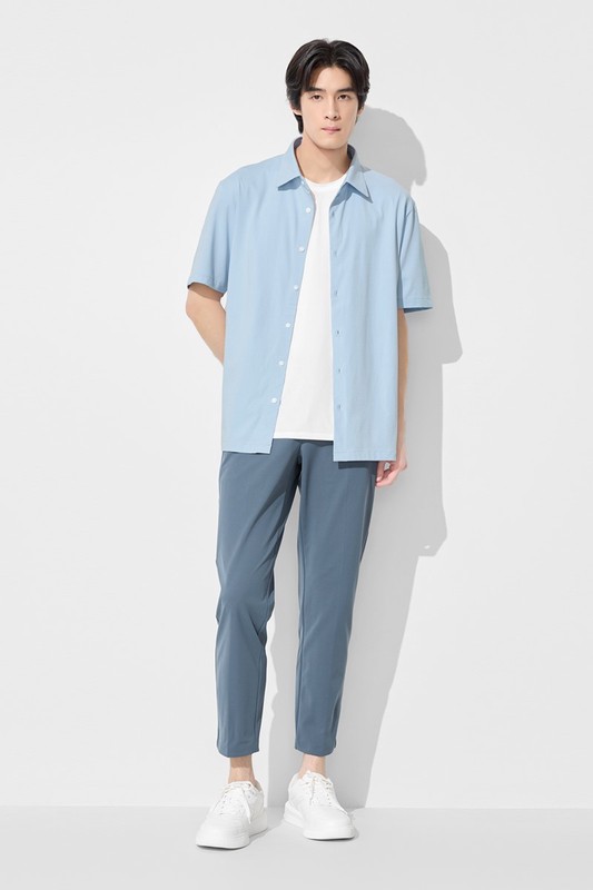 彈性休閒九分褲-男