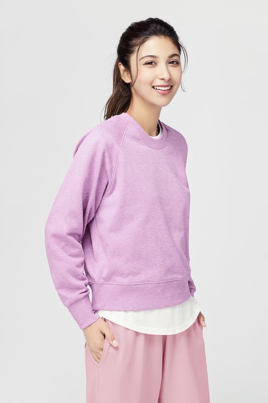 毛圈寬版休閒圓領衫-女