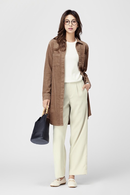 垂墜打褶寬褲-女