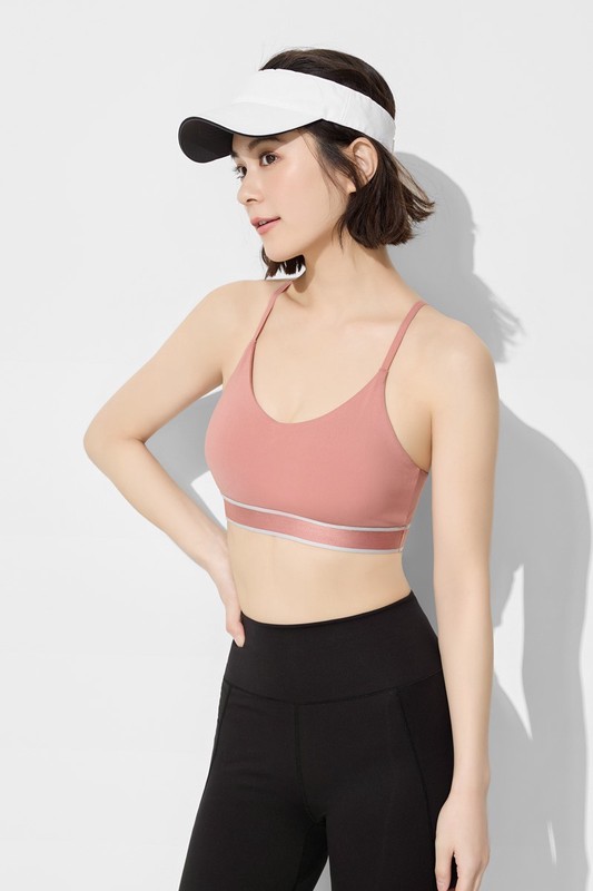 運動輕度支撐細肩帶可拆式Bra背心-女