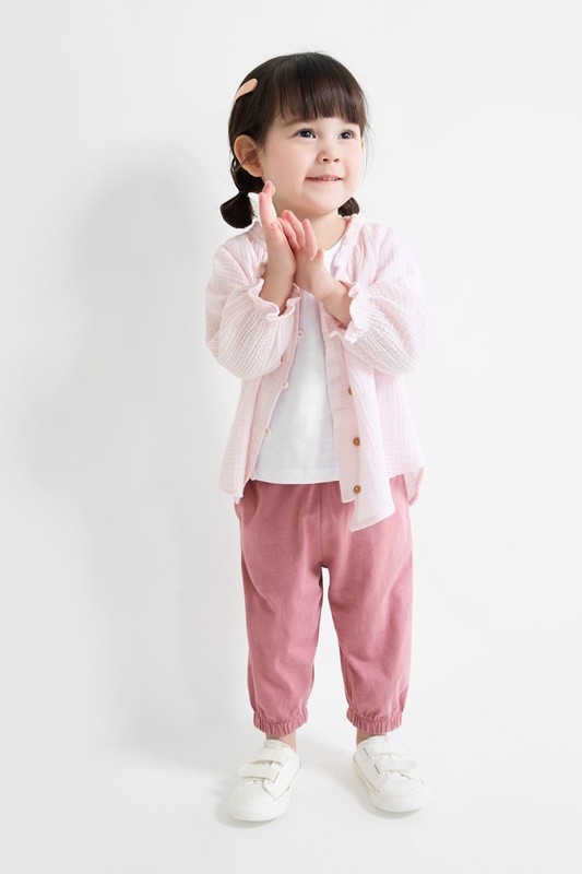 竹節棉束口褲-Baby