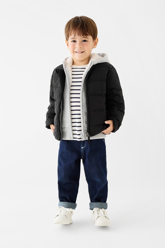 極暖羽絨無領外套-童