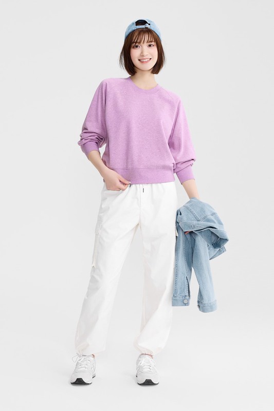 毛圈寬版休閒圓領衫-女