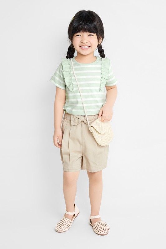 棉質蝴蝶結短褲-童