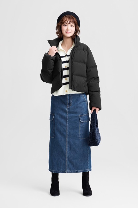 工裝牛仔長裙-女