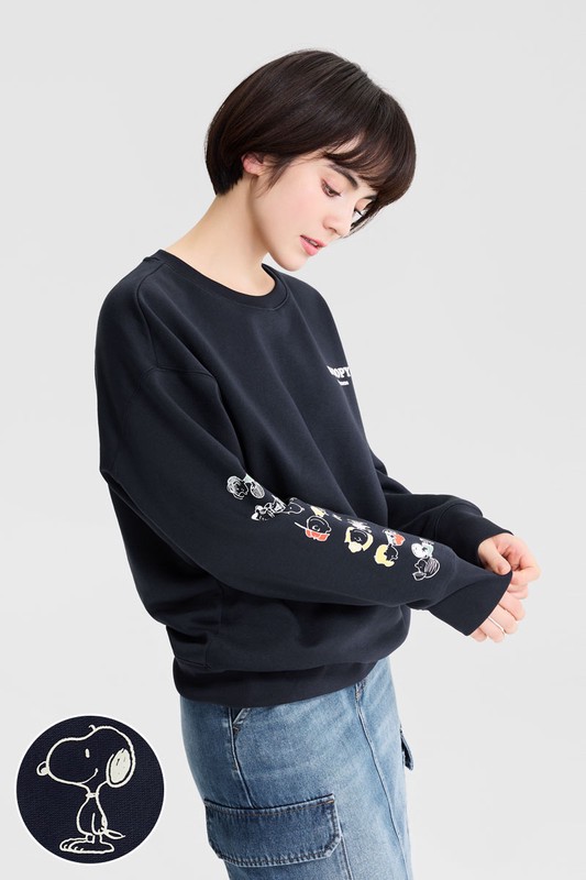 史努比系列刷毛印花圓領衫-12-女