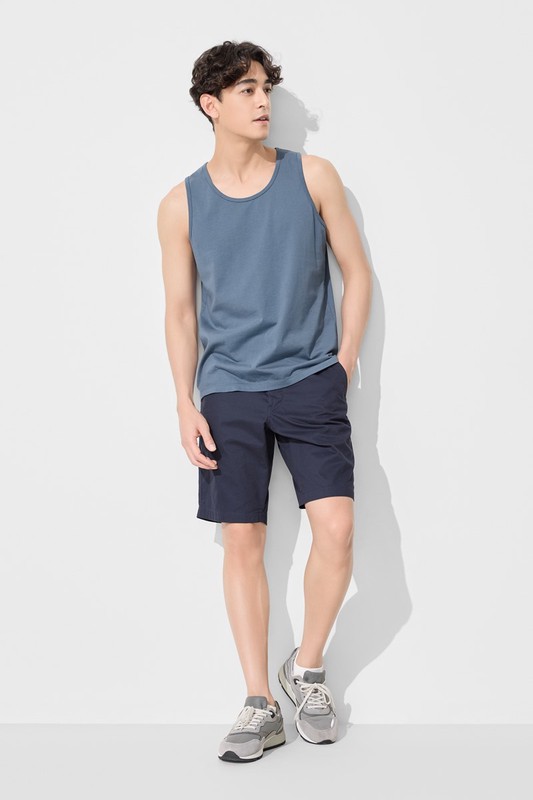 純棉圓領背心-男