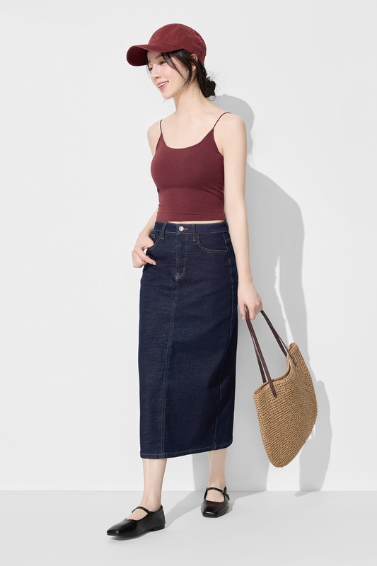 Bra大圓領中短版細肩帶-女