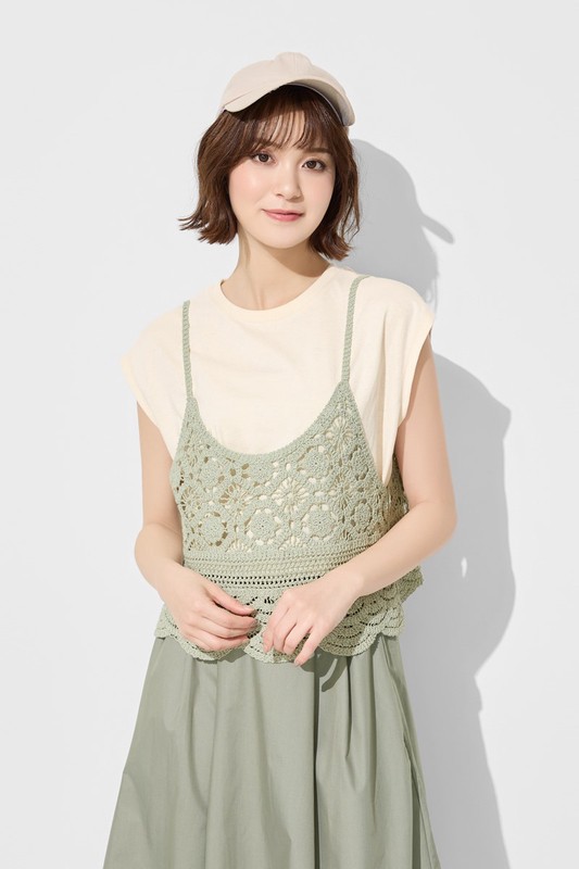 兩件式針織吊帶上衣-女