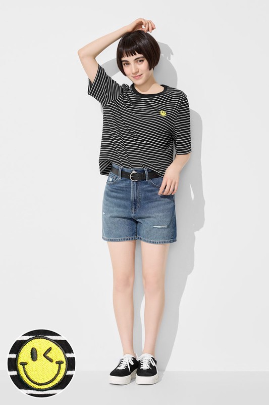 S.W.SMILEY®純棉寬版電繡T恤-女