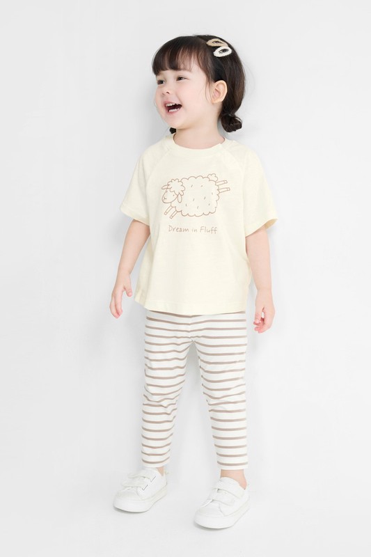 彈力條紋九分內搭褲-Baby