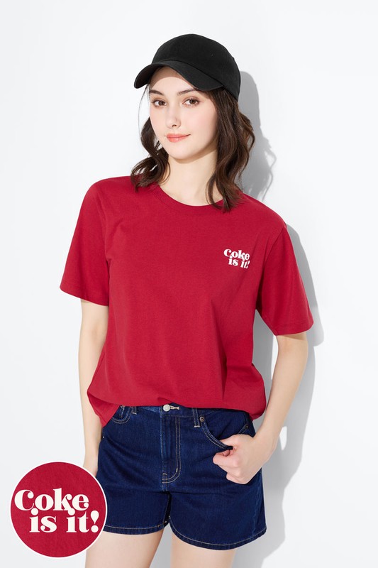 可口可樂寬版印花T恤-13-女