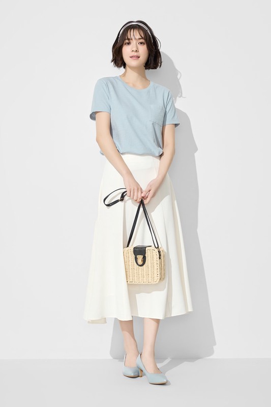 輕柔寬襬八分裙-女