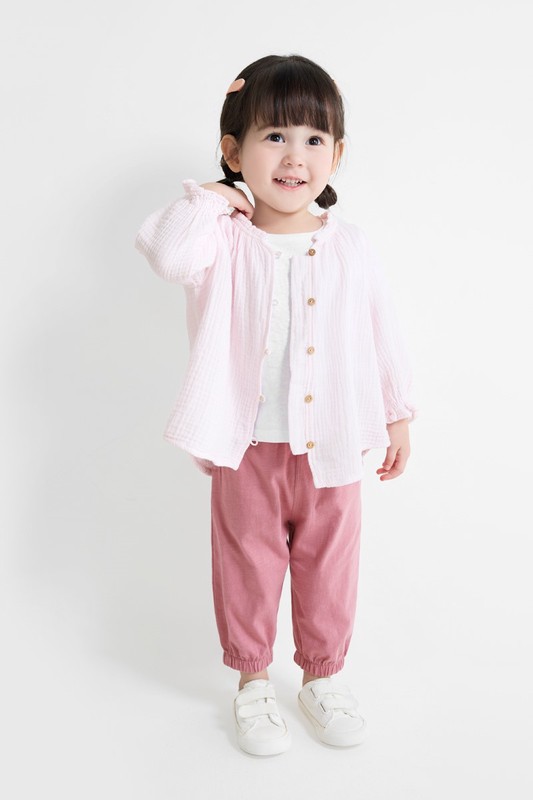 竹節棉束口褲-Baby