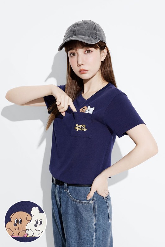 1107口袋印花T恤-04-女
