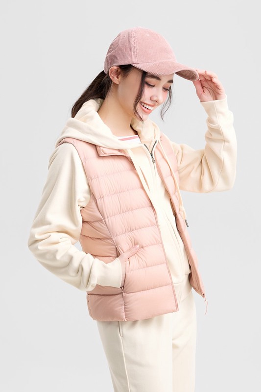 極輕羽絨立領背心-女