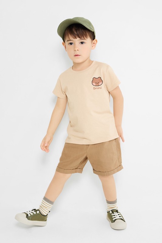 純棉反折短褲-童