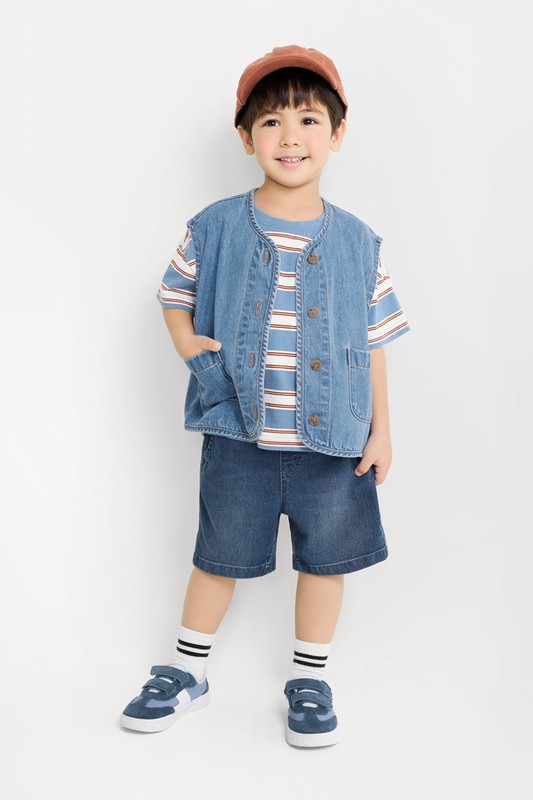 牛仔寬鬆背心-童